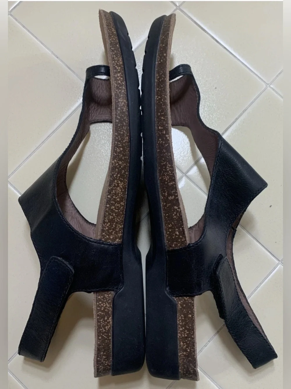 Dansko Reece Black Waxy Leather Women's Toe Loop Comfort Sandal EU 41 US 10.5-11